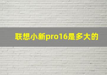 联想小新pro16是多大的