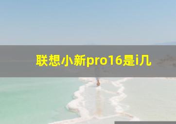 联想小新pro16是i几