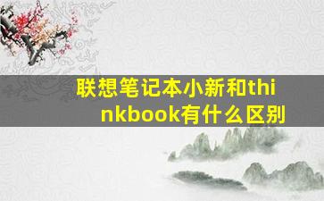 联想笔记本小新和thinkbook有什么区别