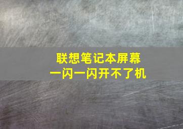 联想笔记本屏幕一闪一闪开不了机