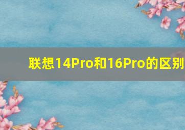 联想14Pro和16Pro的区别