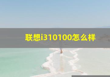 联想i310100怎么样