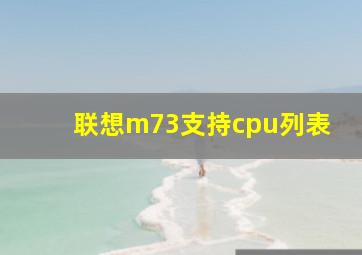 联想m73支持cpu列表