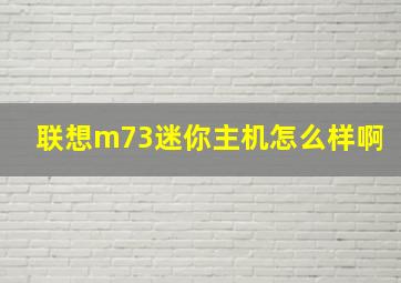 联想m73迷你主机怎么样啊