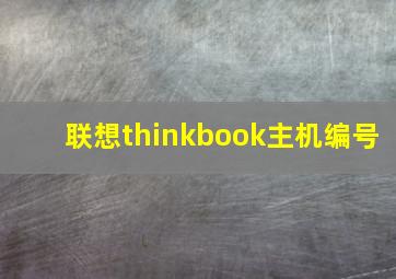 联想thinkbook主机编号