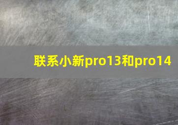 联系小新pro13和pro14