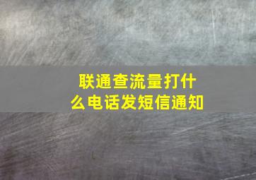 联通查流量打什么电话发短信通知