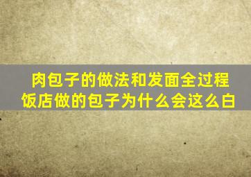 肉包子的做法和发面全过程饭店做的包子为什么会这么白