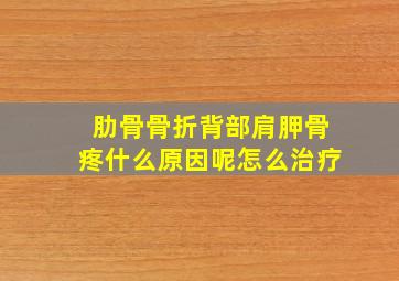 肋骨骨折背部肩胛骨疼什么原因呢怎么治疗