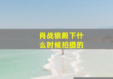 肖战狼殿下什么时候拍摄的