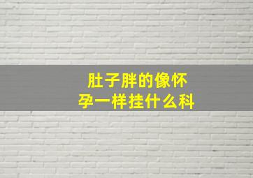 肚子胖的像怀孕一样挂什么科