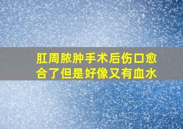 肛周脓肿手术后伤口愈合了但是好像又有血水