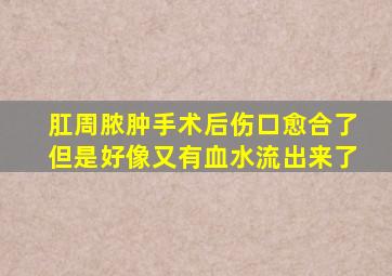 肛周脓肿手术后伤口愈合了但是好像又有血水流出来了