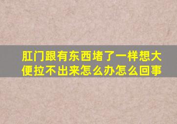 肛门跟有东西堵了一样想大便拉不出来怎么办怎么回事