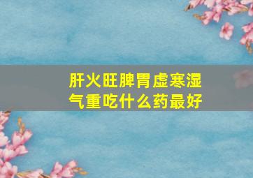 肝火旺脾胃虚寒湿气重吃什么药最好