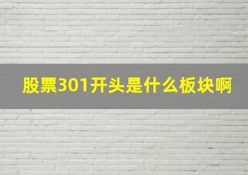 股票301开头是什么板块啊