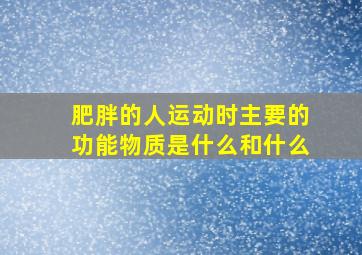 肥胖的人运动时主要的功能物质是什么和什么