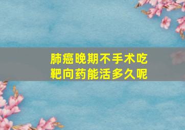 肺癌晚期不手术吃靶向药能活多久呢