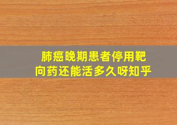 肺癌晚期患者停用靶向药还能活多久呀知乎