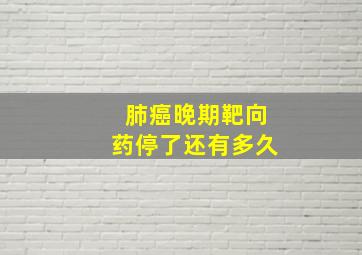 肺癌晚期靶向药停了还有多久