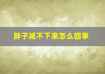 胖子减不下来怎么回事