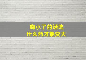 胸小了的话吃什么药才能变大