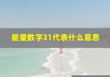 能量数字31代表什么意思