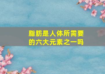 脂肪是人体所需要的六大元素之一吗