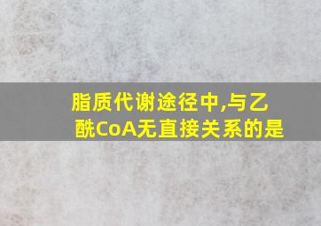 脂质代谢途径中,与乙酰CoA无直接关系的是