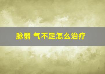 脉弱 气不足怎么治疗