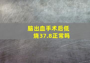 脑出血手术后低烧37.8正常吗