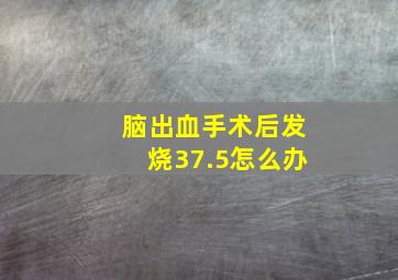 脑出血手术后发烧37.5怎么办