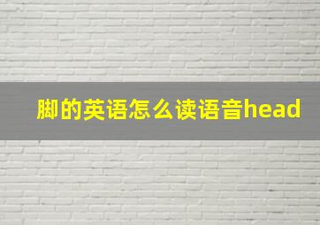 脚的英语怎么读语音head