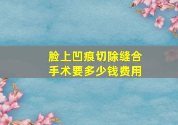 脸上凹痕切除缝合手术要多少钱费用