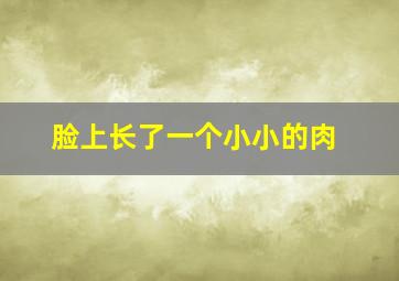 脸上长了一个小小的肉