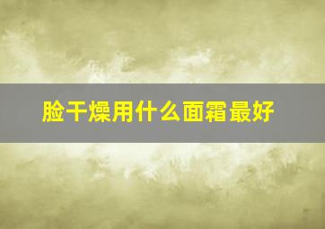 脸干燥用什么面霜最好