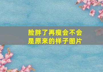 脸胖了再瘦会不会是原来的样子图片