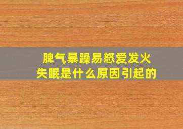 脾气暴躁易怒爱发火失眠是什么原因引起的