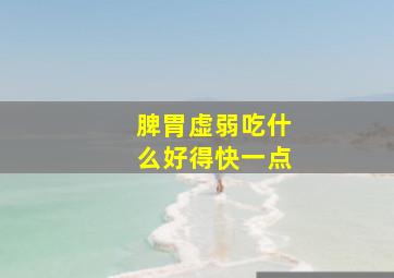 脾胃虚弱吃什么好得快一点