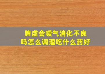 脾虚会嗳气消化不良吗怎么调理吃什么药好