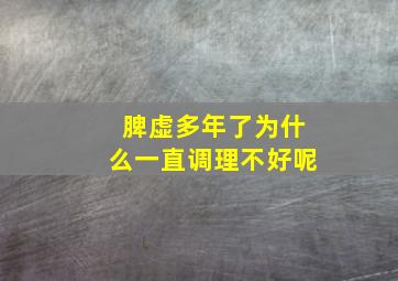 脾虚多年了为什么一直调理不好呢