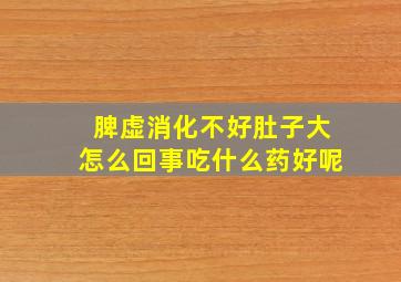 脾虚消化不好肚子大怎么回事吃什么药好呢