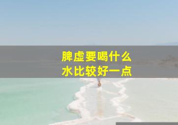 脾虚要喝什么水比较好一点