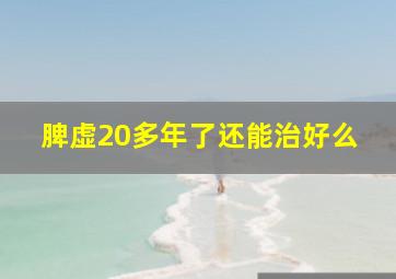 脾虚20多年了还能治好么