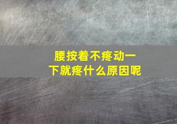 腰按着不疼动一下就疼什么原因呢