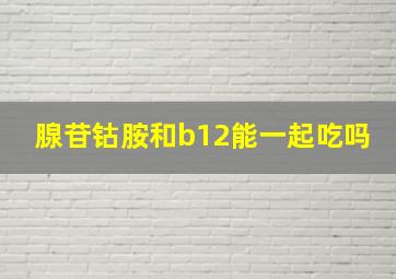 腺苷钴胺和b12能一起吃吗