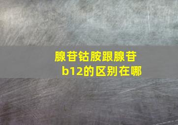 腺苷钴胺跟腺苷b12的区别在哪