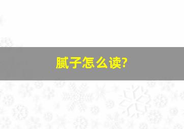 腻子怎么读?