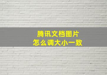 腾讯文档图片怎么调大小一致