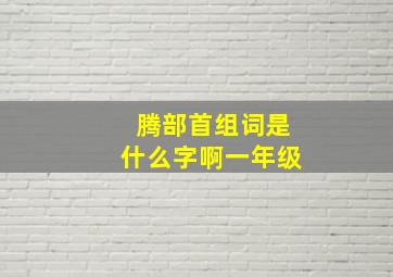 腾部首组词是什么字啊一年级